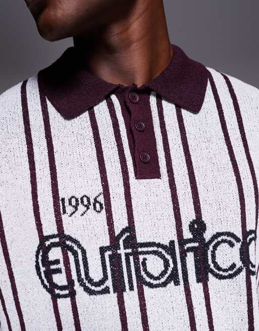 ASOS DESIGN - Oversized gebreide polo met textuur en grafische sportprint in grijs, 5 van 5