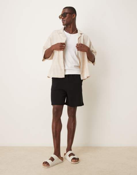 ASOS DESIGN - Oversized gebreide shorts in zwart - view 1