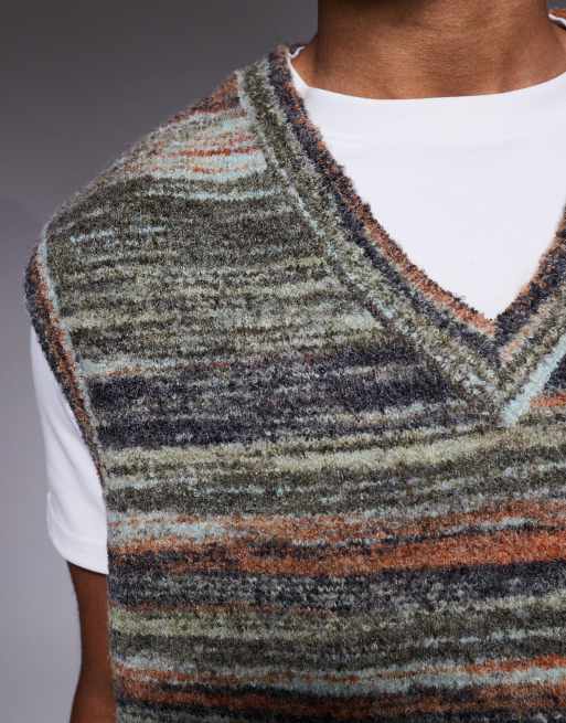 ASOS DESIGN - Oversized gebreide tanktop gestreept met textuur in multi, 5 van 5