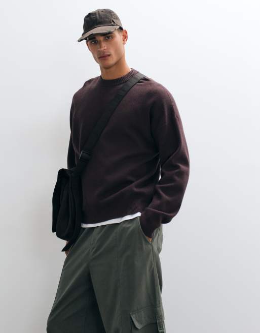 ASOS DESIGN oversized gebreide trui in bruin, 4 van 5