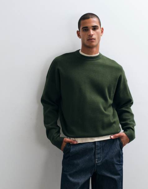 ASOS DESIGN oversized gebreide trui in groen - view 1