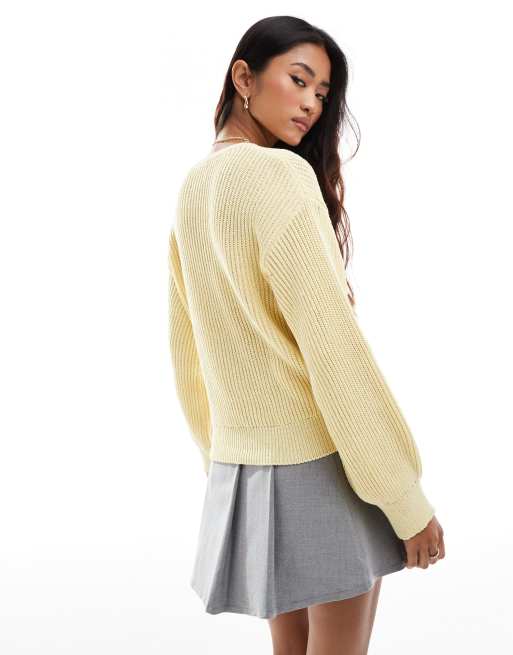 ASOS DESIGN - Oversized gebreide trui in lichtgeel, 2 van 4
