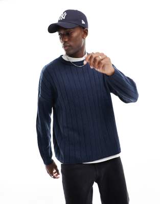 Smith and Soul Gebreide pullover met ronde hals en raglanmouwen in