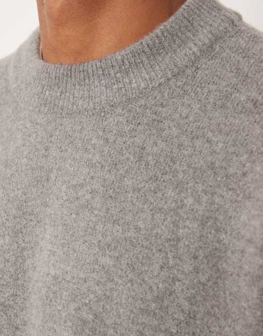 ASOS DESIGN - Oversized gebreide trui met ronde hals in grijs, 5 van 5