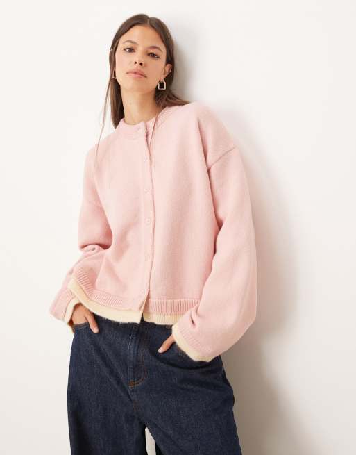 ASOS DESIGN - Oversized gelaagd gebreid vest in roze, 2 van 4
