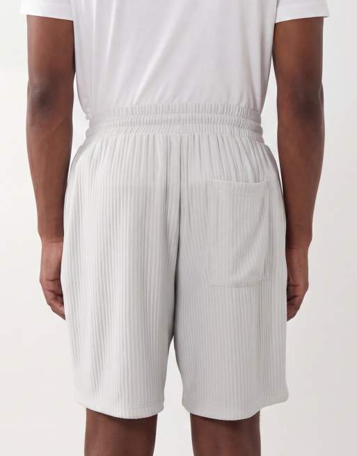 ASOS DESIGN - Oversized geribbelde jersey short in grijs, 5 van 5