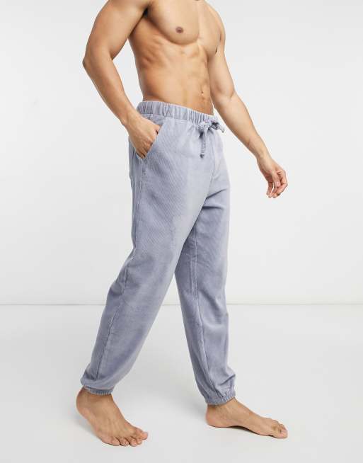 ASOS DESIGN - Oversized geribbelde lounge-joggingbroek in grijs