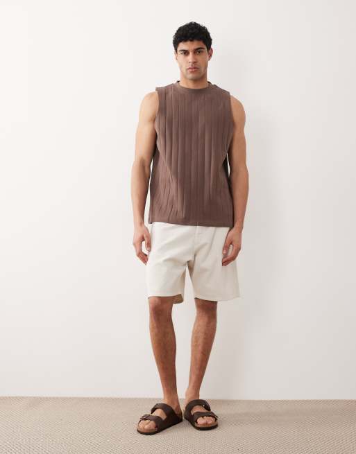 ASOS DESIGN - Oversized geribbelde tanktop in bruin, 2 van 5