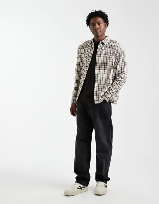 ASOS DESIGN - Oversized geruit overhemd in bruin, 2 van 5