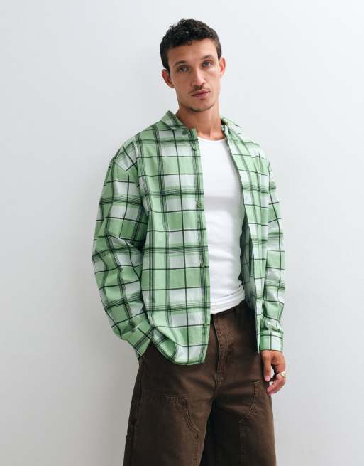 ASOS DESIGN oversized geruit overhemd in groen, 5 van 5