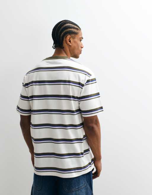 ASOS DESIGN - Oversized gestreept T-shirt in blauw, 4 van 5