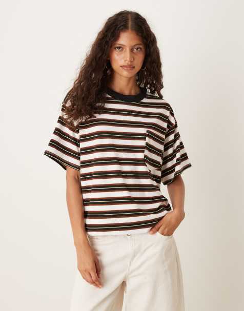 ASOS DESIGN - Oversized gestreept T-shirt met zakje - view 1
