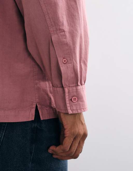 ASOS DESIGN oversized gewaschenes Popelinehemd in Pink, 4 von 5