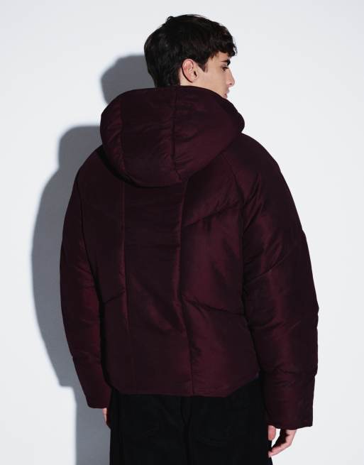ASOS DESIGN - Oversized gewatteerd jack in bordeauxrood, 4 van 5