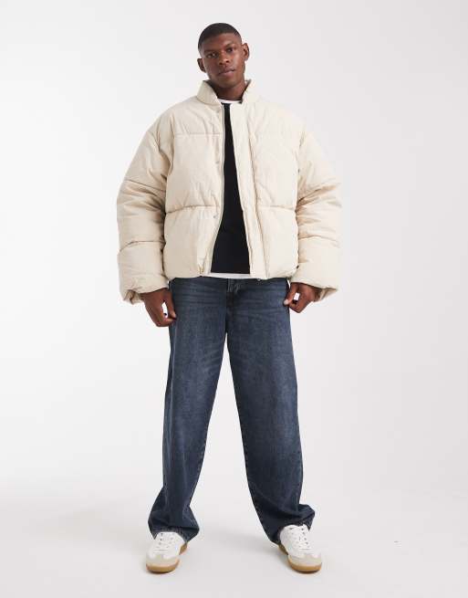 ASOS DESIGN - Oversized gewatteerd jack in ecru, 2 van 5