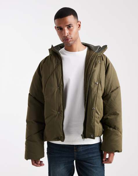 ASOS DESIGN - Oversized gewatteerde jack in groen - view 1