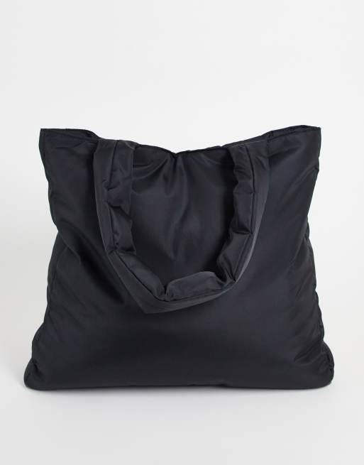 ASOS DESIGN - Oversized gewatteerde tote tas in zwart