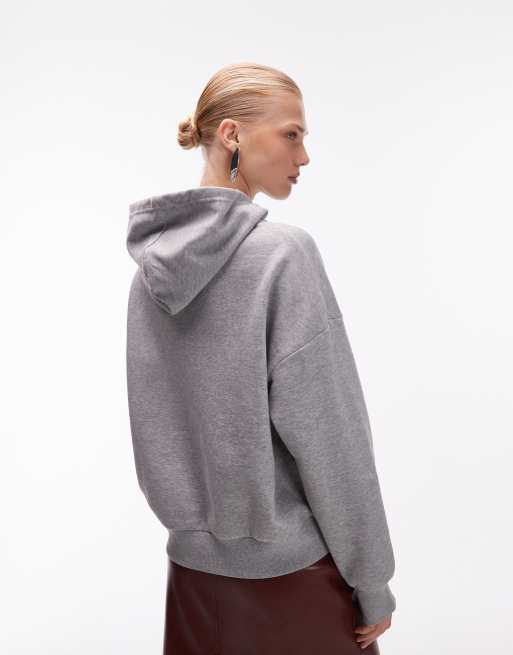ASOS DESIGN - Oversized gråmeleret hættetrøje med børstet finish på indersiden, 4 af 4