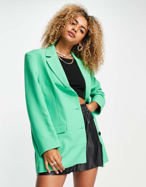 ASOS DESIGN oversized grandaddy blazer in bright green