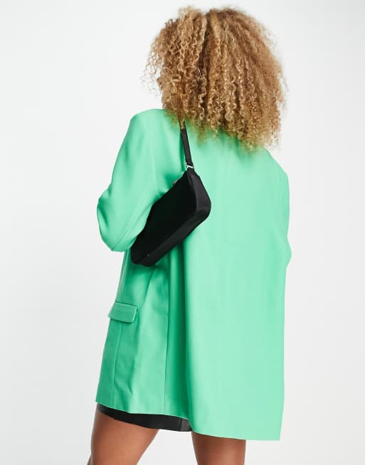 ASOS DESIGN - Oversized 'grandaddy' blazer in felgroen, 2 van 4