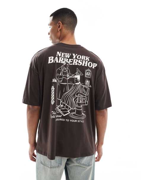 ASOS DESIGN oversized graphic t-shirt in brown - view 1
