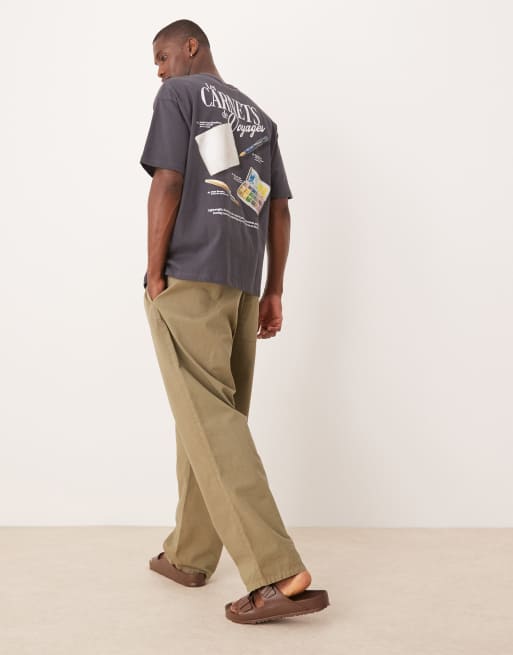 ASOS DESIGN oversized graphic T-shirt in washed black, 4 of 4