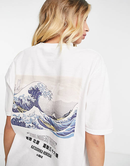 ASOS DESIGN oversized graphic t-shirt with the great wave by