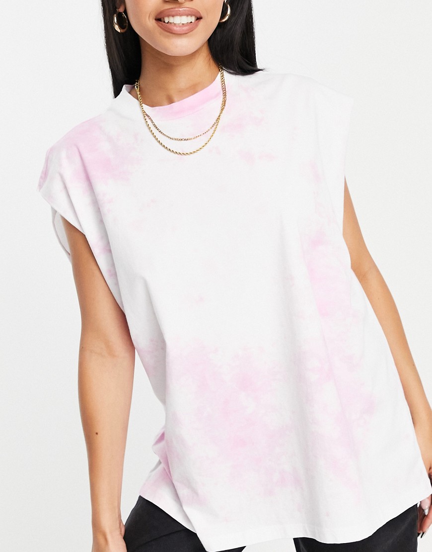 ASOS DESIGN oversized graphic tank with lucky print in white