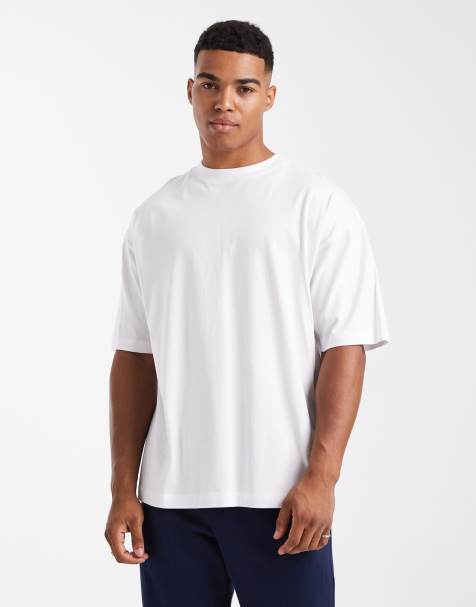 ASOS DESIGN oversized half sleeve t-shirt in white - view 1