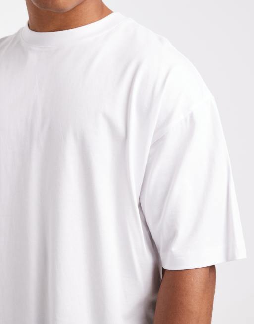 ASOS DESIGN oversized half sleeve t-shirt in white  , 5 of 5