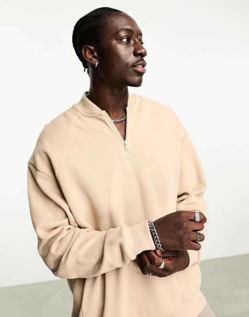 ASOS Sweatshirt With Half Zip And Collar