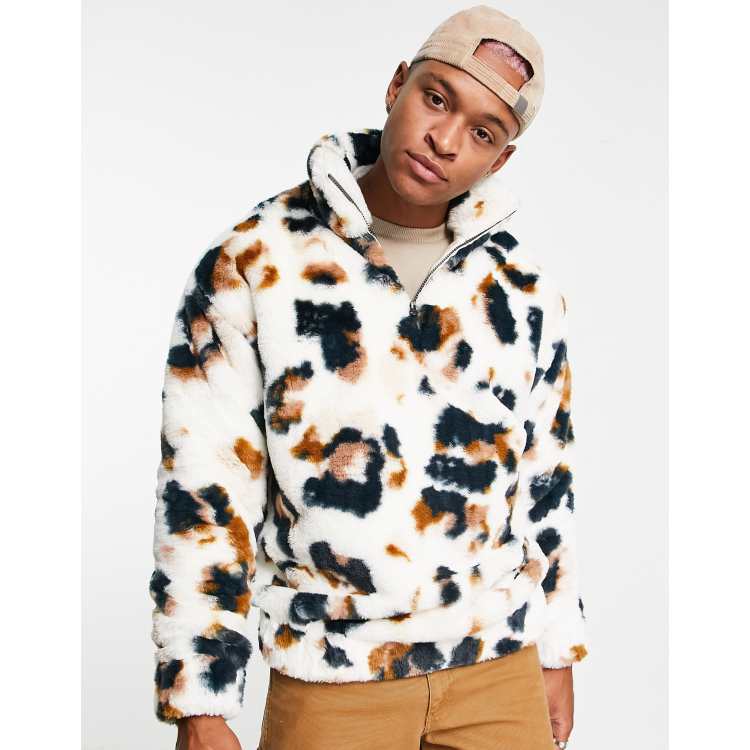 Faux fur sweatshirt discount men's