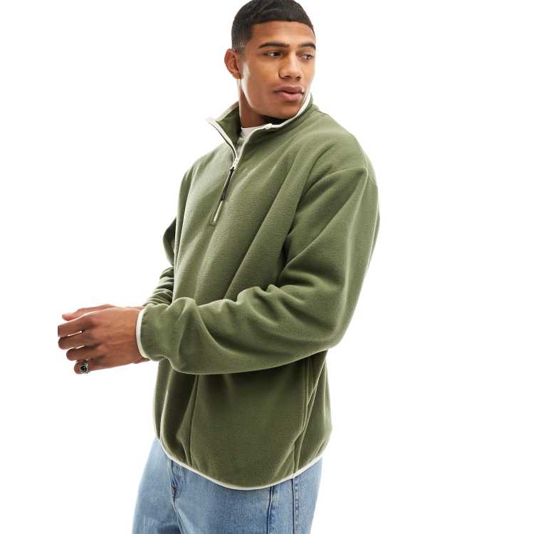 ASOS DESIGN oversized half zip sweatshirt in fleece