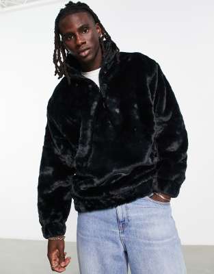 Faux fur hoodie sweatshirt on sale mens