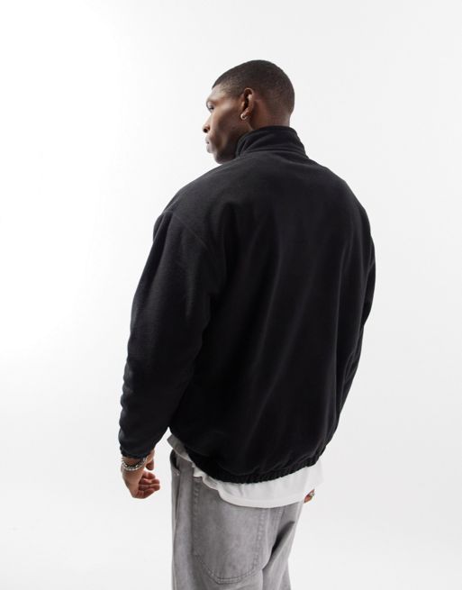ASOS DESIGN oversized half zip sweatshirt in black