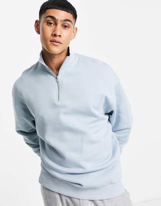 Blue half shop zip sweatshirt