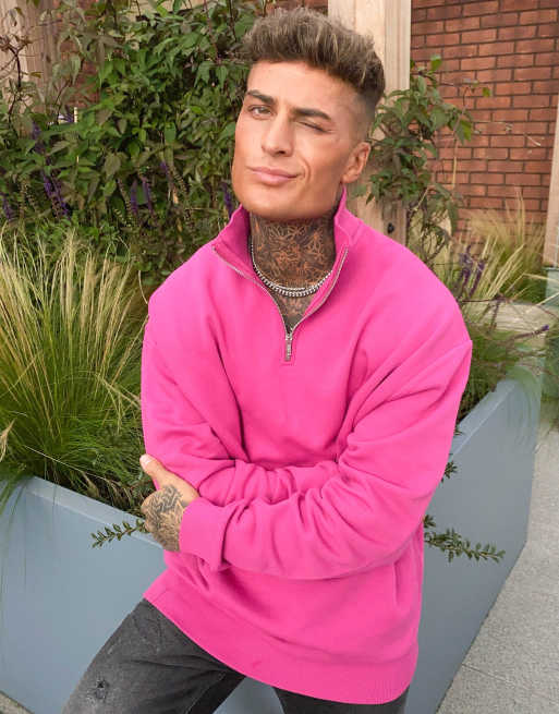 Pink half best sale zip up