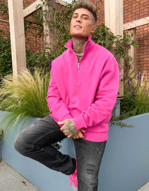 Pink half zip online pullover