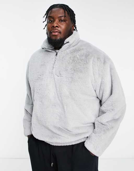 ASOS DESIGN fleece jacket with half zip