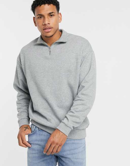 Grey half zip store sweater