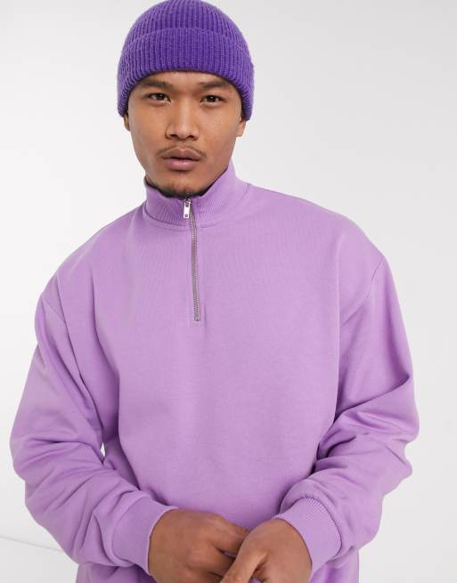 Purple quarter 2024 zip sweater