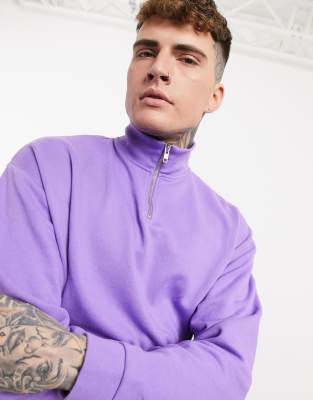 purple half zip sweatshirt