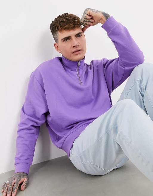 Purple half store zip sweatshirt