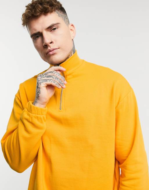 Yellow half store zip sweatshirt