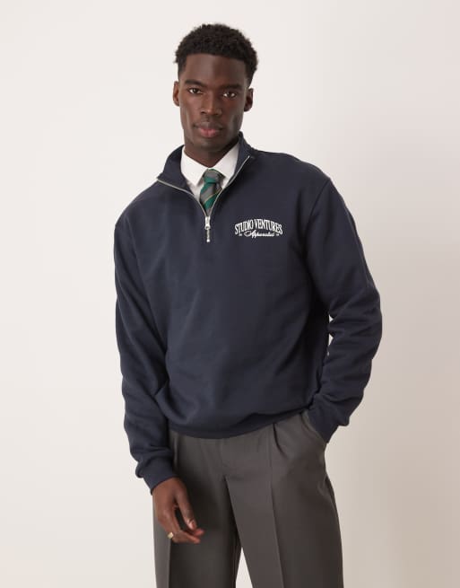 Half zip sweatshirt asos hotsell