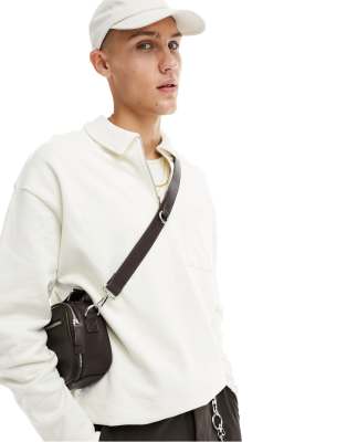 Trendy Sweatshirt with Half Button and Collar main image 1