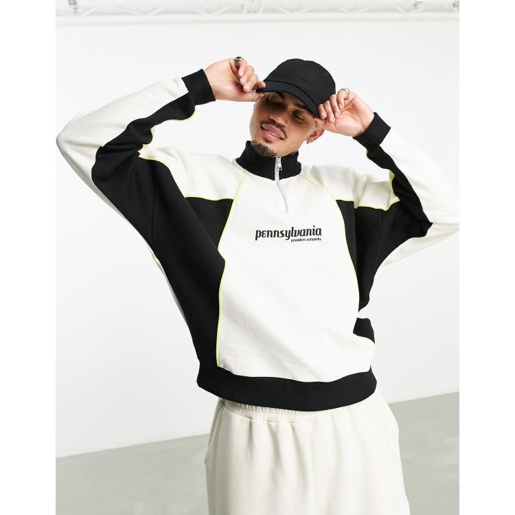 Half and half color sweatshirt discount