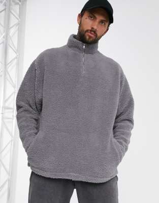 borg half zip sweatshirt