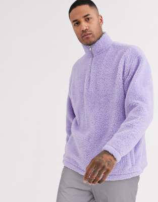 purple half zip sweater