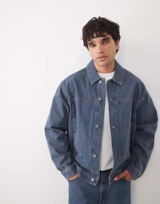 Мужская джинсовая куртка ASOS Design Harrington, голубая